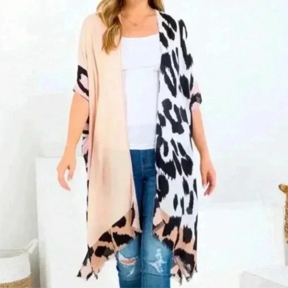 NWT LA SOUL Animal Print Summer Kimono Short Sleeve One Size Fits Most - Picture 3 of 10
